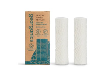 Georganics Plasticvrij Flosdraad Navulling – Engelse Pepermunt