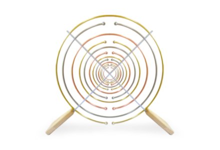 2 Lakhovsky antennen op berkenhouten voet