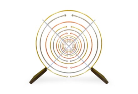 2 Lakhovsky antennes op zwarte voet