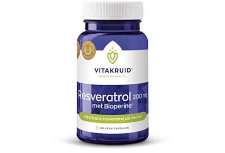 Vitakruid Resveratrol 200 mg met Bioperine 60 vegan capsules