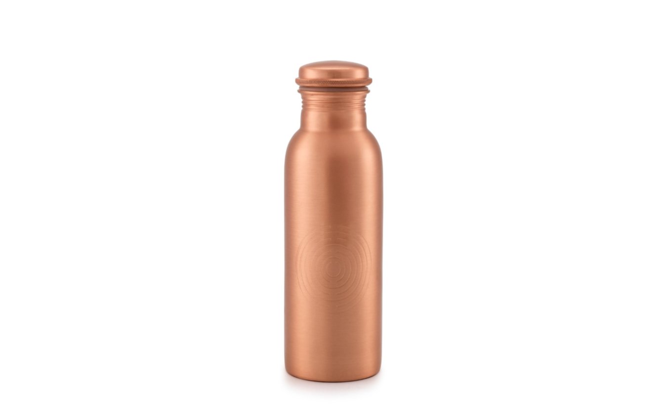TRAFAART Kleine Koperen Waterfles 17 Oz/500 ML Floral Meenakari