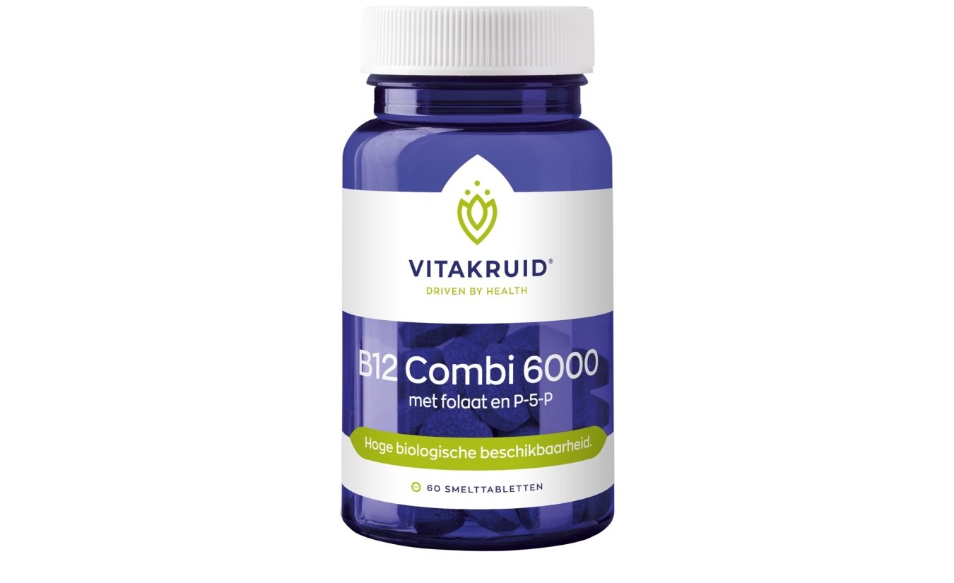 Vitakruid B12 Combi 6000 met folaat en P-5-P 60 smelttabletten