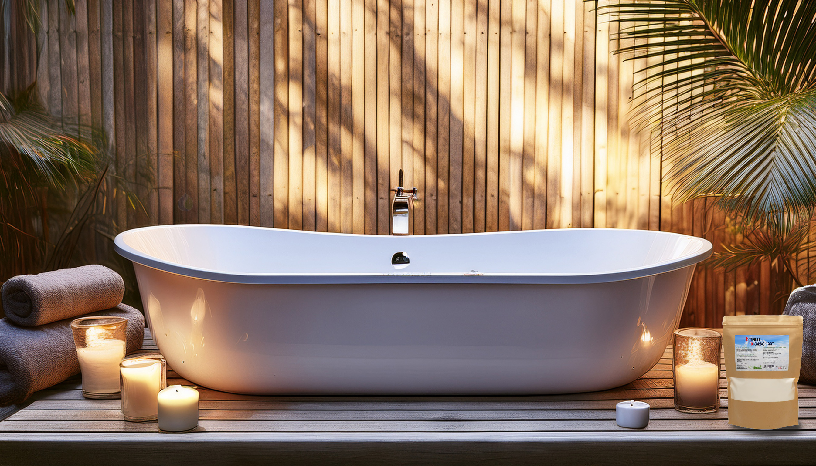 Ontspannend bad met natriumbicarbonaat (zuiveringszout) - Meditech Europe